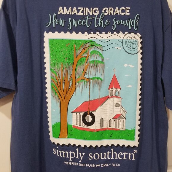 Simply Southern Tops - Ladies' Simply Southern S/S Tee with "Amazing Grace" graphic, Size L, EUC